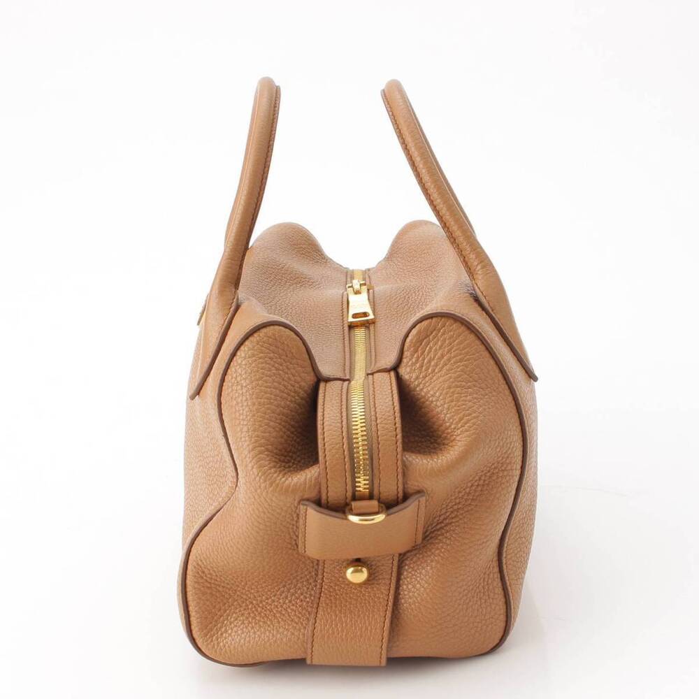 Prada Handbag Beige Triangle Leather Plate Shoulder Bag - Picture 3 of 10